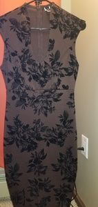 Windsor brown midi dress with velvet print